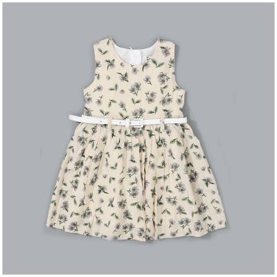 China Anti-wrinkle baju anak murah kids high quality custom flower printed casual girls dress pastoral skirts for young girl for sale