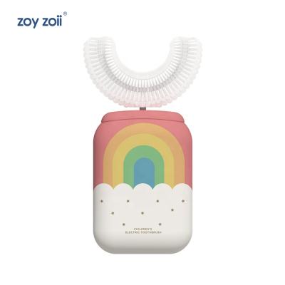 China Top New 360 Degree Food Grade Silicone Toothbrush Kids Automatic Children U Shape Electric Toothbrush for sale