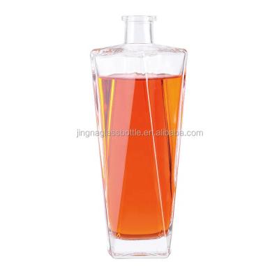 China Premium Beverage Engraved Custom Logo Liquor Vodka Rum Whiskey Bottle Glass Square 500ml 750ml Empty 1000ml Ballantine for sale