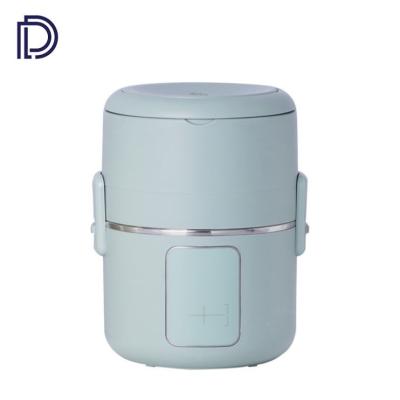 China 12V&220V 2in1 Outdoor Electric Heating Plastic Electric Bento Mini Rice Cooker Car Lunch Box Factory Supply for sale