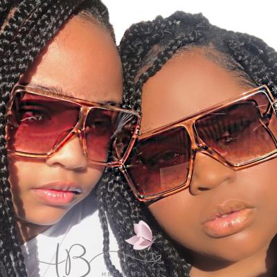 China Custom 2021 CASSBOJUE Sunglasses Fashion Kids Square Oversized Mommy and Me Matching Shades Set Sunglasses for sale