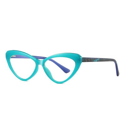 China For Women Funky Blue TR90 Reading Glasses Light Blocking Optical Frames Glasses in Green Cateye for sale