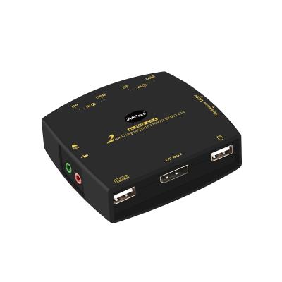 China Support DP USB KVM Switcher 2X1 Hot Plug and Play 4K@60Hz DP Switch 2 Port DisplayPort KVM USB KVM Switch for sale