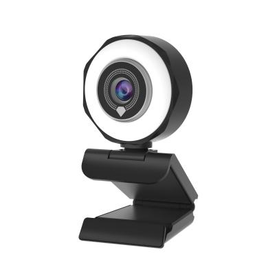 China 360 Degree Rotatable Streaming Webcam 2K Ring Light Web Camera 4MP PC Web Cams with 3 Pattern Adjustable Brightness for sale