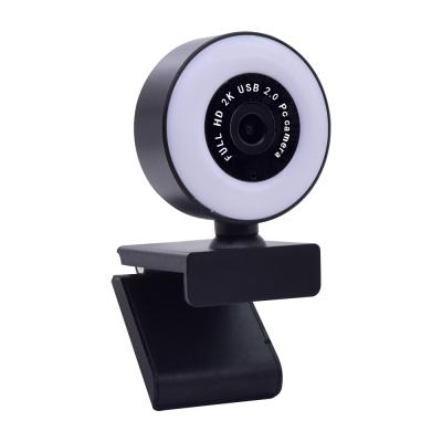 China web cam 2k 30 fps camara web webcam 2k microphone ring light oem webcam without control for sale