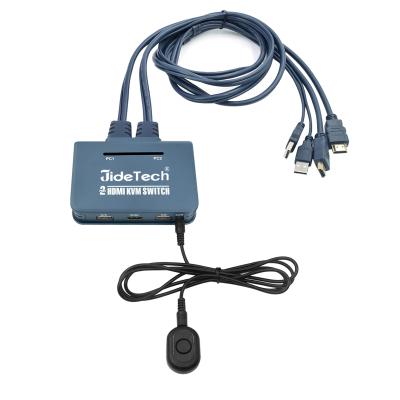 China HDCP 2Port KVM HDMI KVM Switch with Cable 4Kx2K@30hz HDMI USB Cable 4K Switch for sale