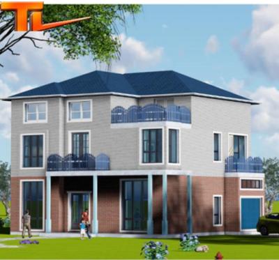 China Modern cost saving light steel structure house villa prefab light steel prefab housing construction house for sale