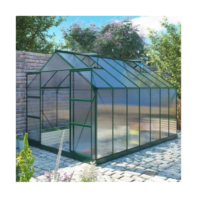 China Easily Assembled Polycarbonate Mini Small Aluminum Frame House Commercial Glass Used Garden Greenhouse For Sale for sale