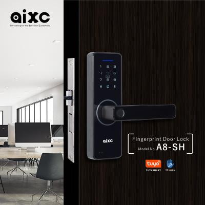 China Digital Tuya Ttlock Cerraduras Inteligentes Modern Simplicity AIXC Security Handle Scam Wifi Electric Electronic Keys Fingerprint Smart Door Locks for sale