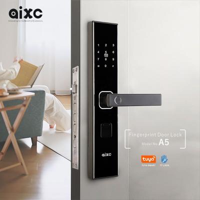 China TuyaSmart AIXC smart wifi lock TuyaSmart AIXC aluminum alloy fingerprint door lock card door lock card apartment access by tuya smart ttlock by key cards for sale