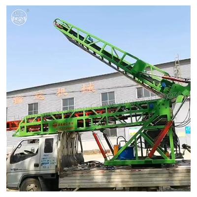 China Heat Resistant Vehicle Mounted Mobile Telescopic Belt Conveyor For Container Bulk Material Loading for sale