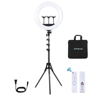 China Portable 18 Inch ABS+PC Ring Light 46cm Photo Studio LED Video Light Photography Props with 1.8m Tripod Stand 3 Phone Holders for sale