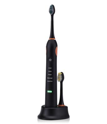 China Recharable electric sonic toothbrush TB-1206 with timer function in black or white color for sale