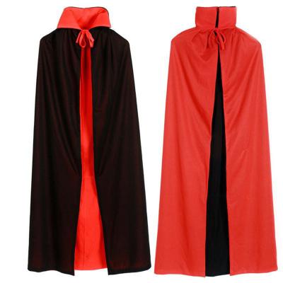 China Halloween Cloak Kids Adult Makeup Costume Sets Props Red And Black Face Stand Collar for sale