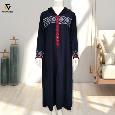 China Foreign Trade Anti-static Muslim Women's Abaya Robe Middle East Embroidery Hooded Long Robe for sale