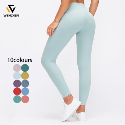 China Lulu Lemon Breathable Fitness Yoga Pants 4 Way Stretch Gym Gaiters Belly Control Workout Women Sports Running Pants for sale