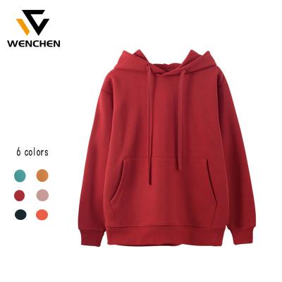 China Central Institute of Statistics Loose Anti-pilling 2021 New Retro Chinese Red Hooded Sweater Men Plus Velvet Couples Sweater for sale