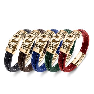 China Men Antique Vintage Metal Gold Siver Stainless Steel Jewelry Accessories Sport Wrist Hemp Bracelet for sale