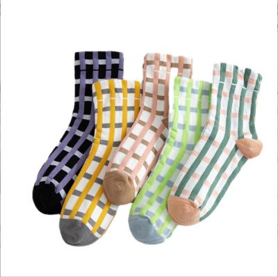 China Autumn and winter color art style antibacterial socks for women academy style mid-tube sock for sale