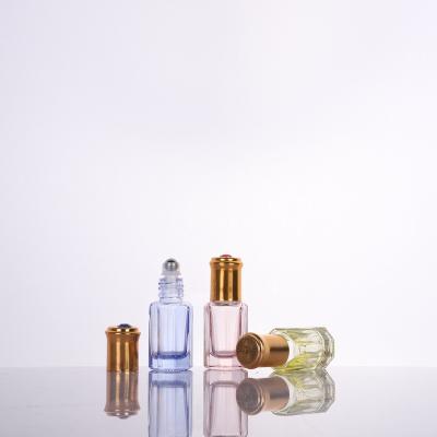 China Essential oil cosmetic bottle with glass ball perfume oil roll on glass bottle with roller ball for sale