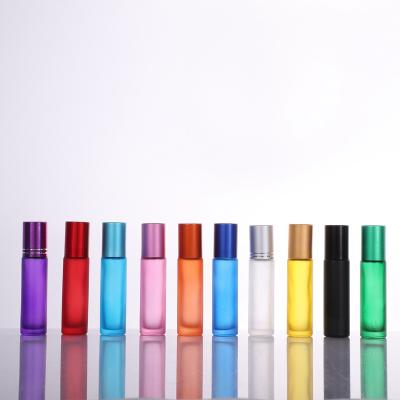 China 5ml 10ml Cosmetic Clear Rollball Glass Bottle With Cap for sale