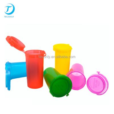 China Plastic Hingde Amber Vials Lid With Hinged Top Container Vial Pill Bottles Smell Proof Noise Safe Cap CR Child for sale