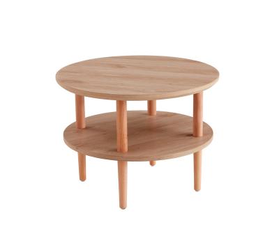 China Factory Outlet Double Layer Convertible French Minimalist MDF Round Wooden Coffee Table For Coffee for sale