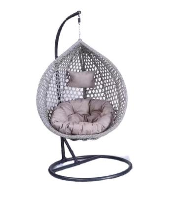 China Modern Outdoor High Quality Lobby Patio Hanging Rattan Swing Round Egg Chair for sale