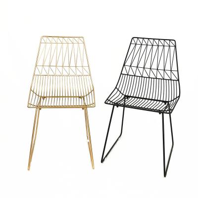 China Free Sample Vintage Design Restaurant Cheap Ergonomic Hotel Cafe Convertible Indoor Wire Metal Chair for sale