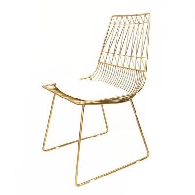 China Convertible Modern Golden Luxury Metal Outdoor Dining Chair Garden Cafe Chair for sale