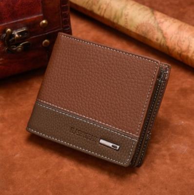 China Genuine Leather Short Wallet Fashion Waterproof Men's Cheap Grain Wallet For Men for sale