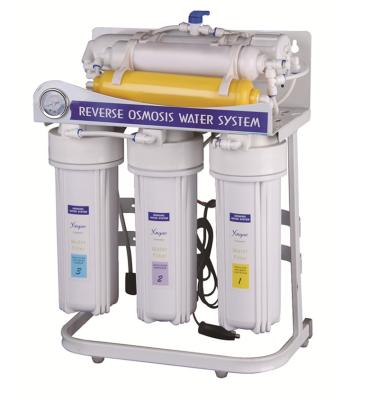 China popular RO water filter with metal frame and pressure gauge RO-50G-11 for sale