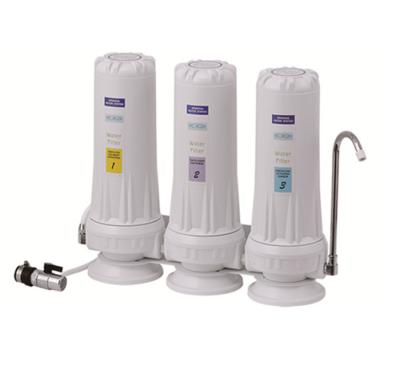 China Three Stage Triple Water Filter Counter Top Water Purifier PP Water Filter for sale