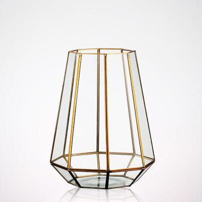 China Irregular Geometric Glass Terrarium , Tabletop Diy Geometric Terrarium for sale