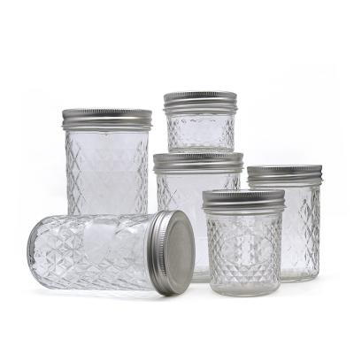 Chine Gelez le pot en verre de conserves au vinaigre de nourriture, pots clairs en verre d'espace libre du caviar 4oz/8oz à vendre