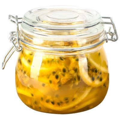 China Wide Opening Recycled Glass Jars With Lid , Fermenting Glass Preserving Jars for sale