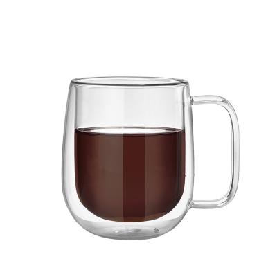 China Copos isolados do café da posse punho fácil, copo do leite do vidro de Borosilicate à venda