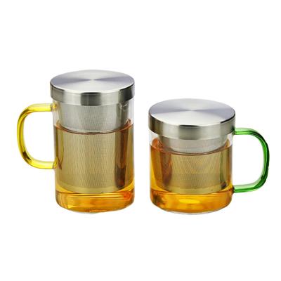 Κίνα Το κρύο παρασκευάζει το φλυτζάνι 300ml Infuser τσαγιού γυαλιού κατασκευαστών τσαγιού/την ικανότητα 400ml για το σπίτι προς πώληση