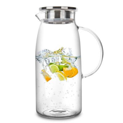 China Borosilicat Isolierpitcher mit Deckel, Jenaer Glas-Glas-Wasser-Krug für Kühlschrank-Tür zu verkaufen