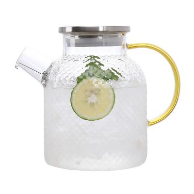 China Handgemachte Saft-Karaffe mit Deckel, Borosilicat-Glas-Kurzschluss-Wasser-Pitcher zu verkaufen