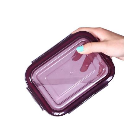 China Recipiente de alimento 410ml de vidro Leakproof livre claro de BPA à venda