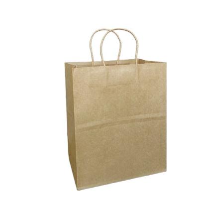 China Recyclable Custom Clothing Store Hand Milk Custom Printed Tea Drink Handbag Gift Bag Brown LOGO Kraft Paper Bags for sale