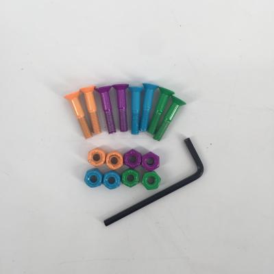 China Decks Multi Color Skateboard Rack Screws For Skate Board Deck Bolts And Nuts Hardware for sale