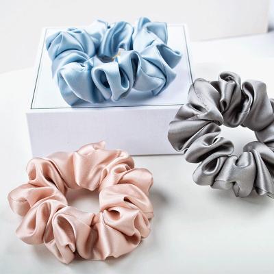 China For hair 22 momme pure silk mulberry mulberry hair scrunchies extra large thin 100% colorful logo for sale