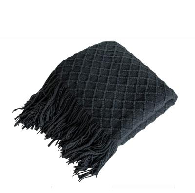 China PORTABLE New Design Comfy Fluffy Cable Knit Decor Chunky Chenille Knitted Throw Blanket for sale