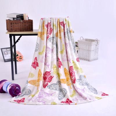 China PORTABLE Best Selling Printed Double Sided Coral Fleece Blanket Butterfly Decor Fleece Blanket for sale