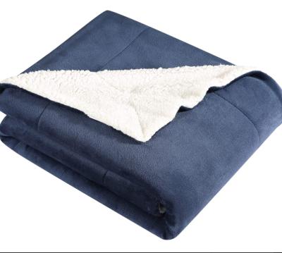 China PORTABLE Solid Luxury Super Soft Flannel Fleece Sherpa Throw Blanket for sale