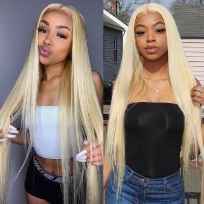 China Silky Straight Brazilian Hair Wave HD Lace Front Wigs 613 Blonde Hair Wigs With Pre Plucked Baby Hair Body Wave for sale