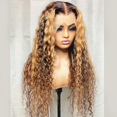 China Spring T Loop Bob 613 Part 13X6 Colored Black And Blonde Hair Lace Front Wigs Deep Wave HD Hair Products Yaki Curly Ombre for sale