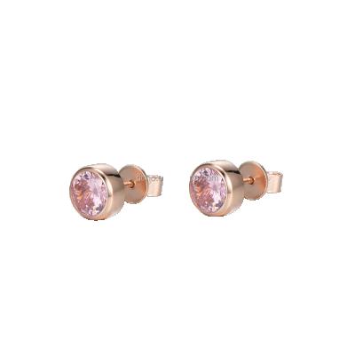 China TRENDY 5A CZ Stud Rose Gold Plated Sterling Silver 925 Earring for sale